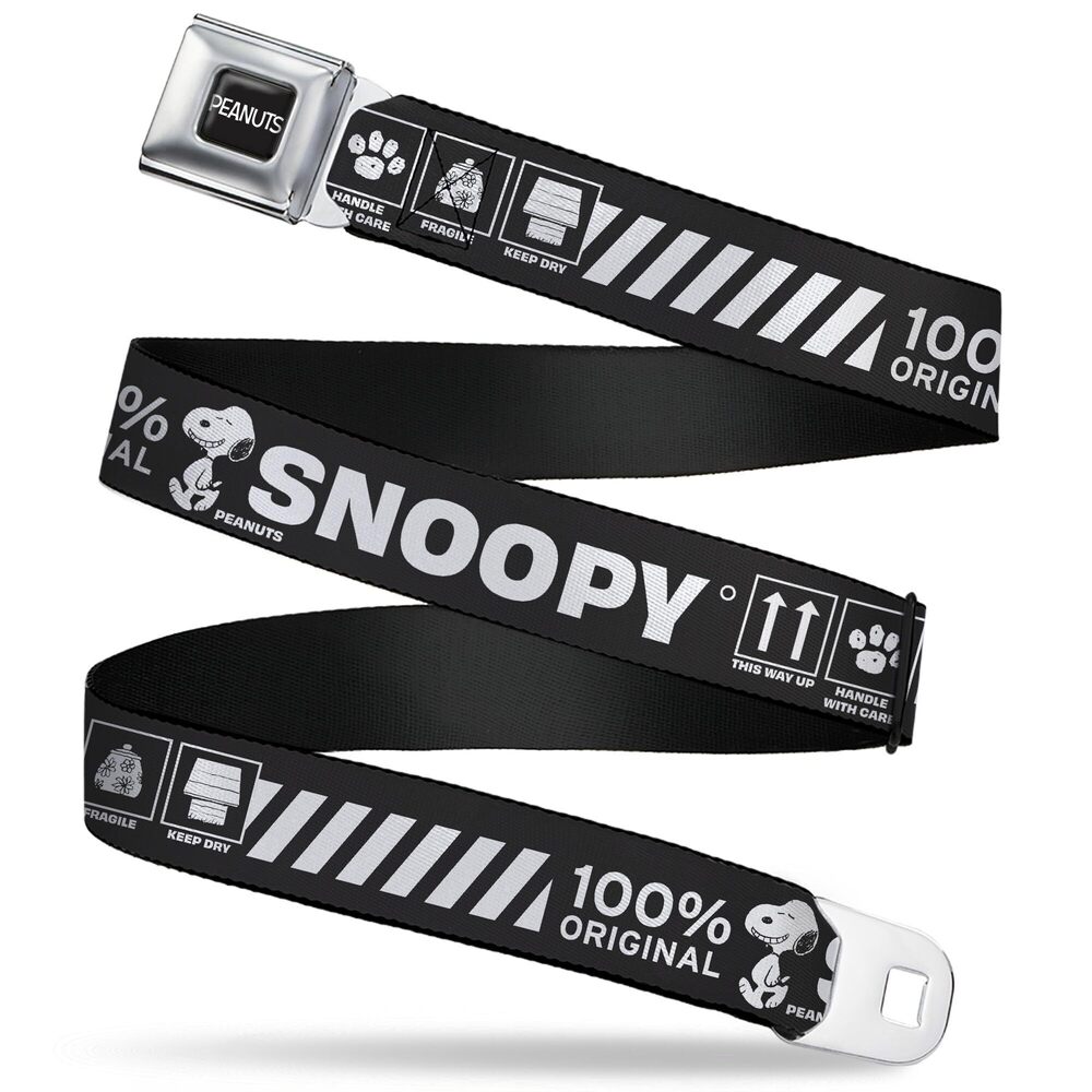 2746 Peanuts Belt, Seatbelt Buckle Belt, Peanuts Snoopy Care Symbols 100%